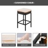 5-Piece Outdoor Patio Counter Height Foldable Dining Set with 4 Cushioned Stools, Acacia Wood Foldable Table - 4 of 4
