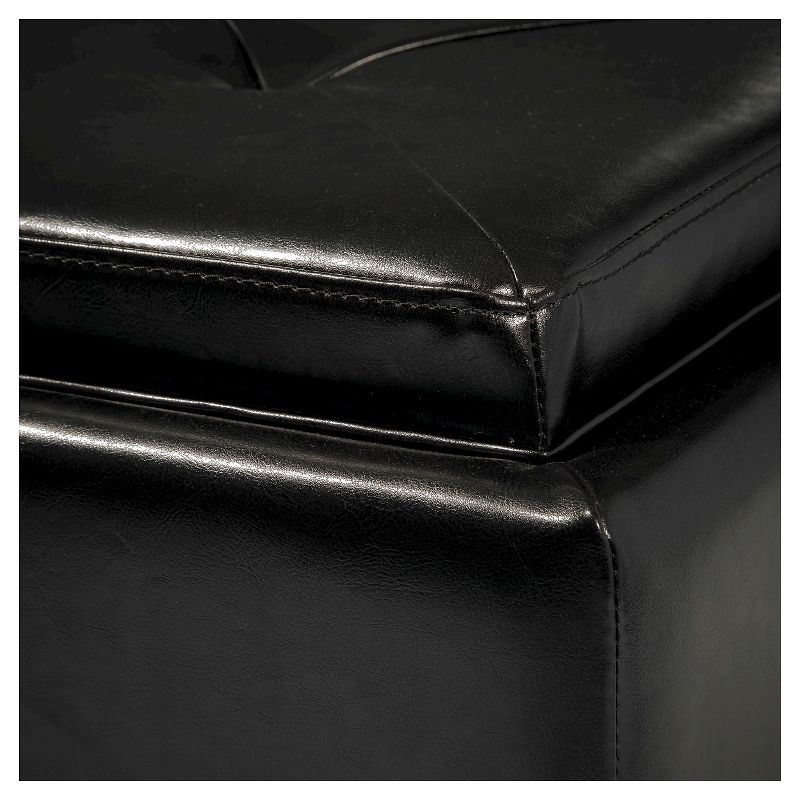 Maxwell Bonded Leather Double Tray Storage Ottoman Espresso - Christopher Knight Home, 4 of 9