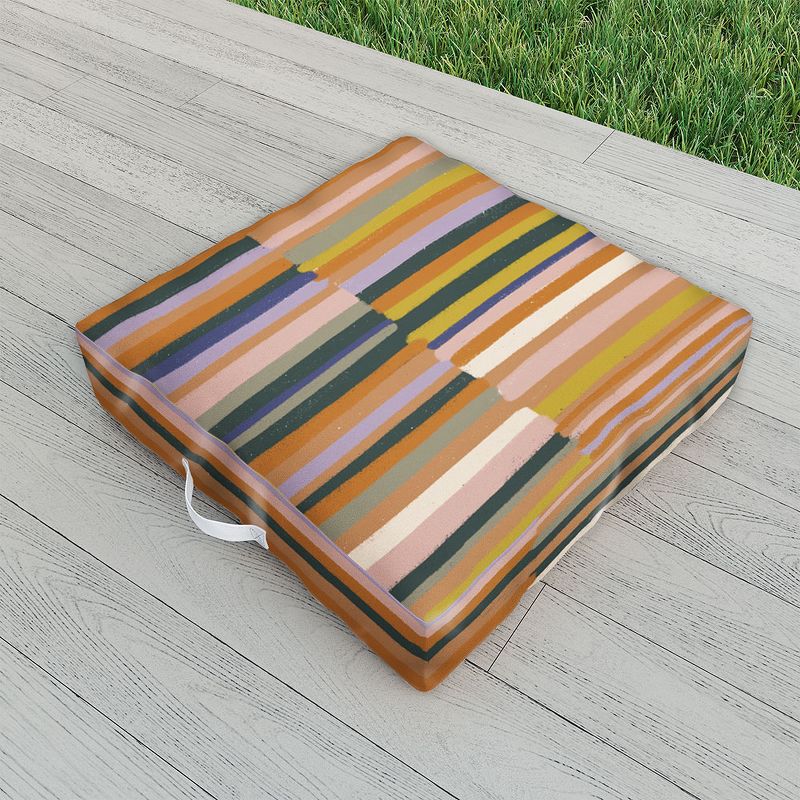 Gigi Rosado Brown striped pattern Outdoor Floor Cushion - Deny Designs, 2 of 3