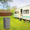 LunaLulinlk With Top Cover Iron Frame Rattan Trash Can Gary Gradient - 3 of 4