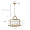 LLHZSY 14" Modern Glass Ceiling Chandelier Light Fixture  5-Light Vertical Striped Clear Glass  Fixture for Bedroom Kitchen Living Room -Gold - 4 of 4