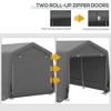Outdoor Walk-in Mini Greenhouse with Mesh Door & Windows, Small Portable Garden Green House with 3 Tiers 6 Shelves, Trellis, & Plant Labels - 4 of 4