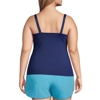 Lands' End Women's Plus Size Mastectomy Chlorine Resistant Square Neck ...