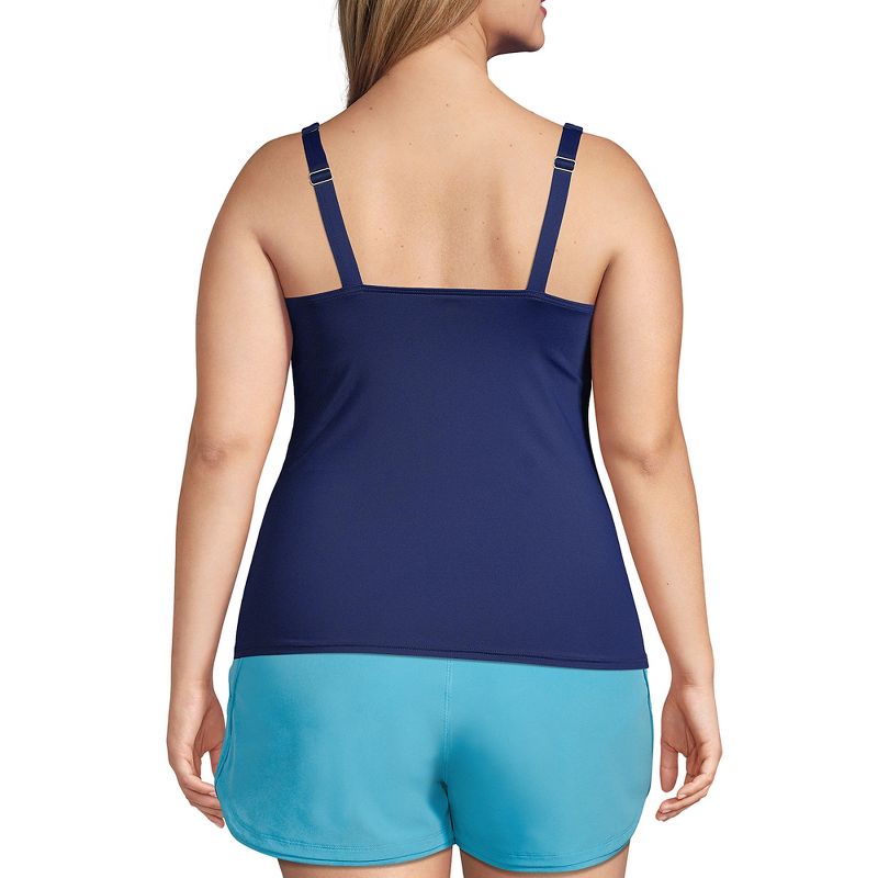 Lands' End Women's Square Neck Underwire Tankini Top Swimsuit Adjustable Straps, 2 of 7