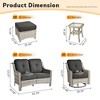 XIZZI 6 Pieces Furniture Set with Swivel Rocking Chairs, Furniture Sofa Set with Ottomans and Loveseat, Rattan Conversation Couch Set - 3 of 4