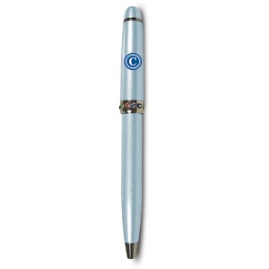 Pavilion Gift Company - "C" Monogrammed Blue Pen - 4.25" with Colored Gems - Pens - 1 of 1