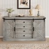 COZONY 59" Farmhouse 4 Drawer Dresser with Sliding Barn Doors, TV Stand and Wide Storage Chest for Bedroom, Living Room, Closet - 2 of 4