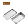 Unique Bargains Tinplate Frosted Hinged Lid Portable Storage Containers 2.4" x 1.3" Silver 2 Pcs - 3 of 4