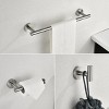 ChicFurnit Bathroom Towel Holder 3 Piece Set Towel Bar Toilet Paper Holder Robe Hooks for Modern Bathroom Style, Silver, 13.16"*5.18"*2" - 2 of 4