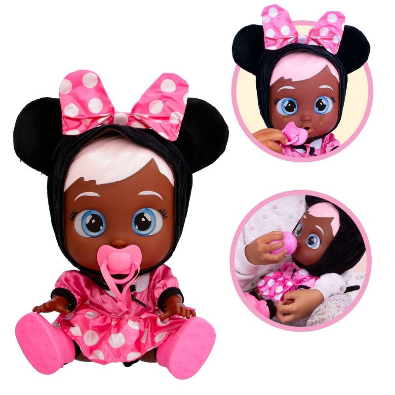 Cry Babies Disney Nurturing Baby Doll Inspired by Minnie Mouse, Dressed Up In the Iconic Pink Dress And Cries Real Tears, 3 of 9