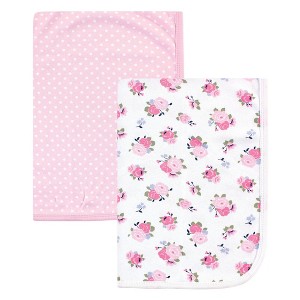 Luvable Friends Baby Girl Cotton Swaddle Blanket, Floral, One Size - 1 of 3