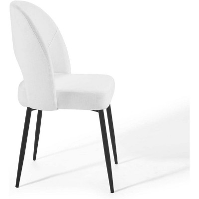 Rouse Black and White Upholstered Wood Metal Side Chair