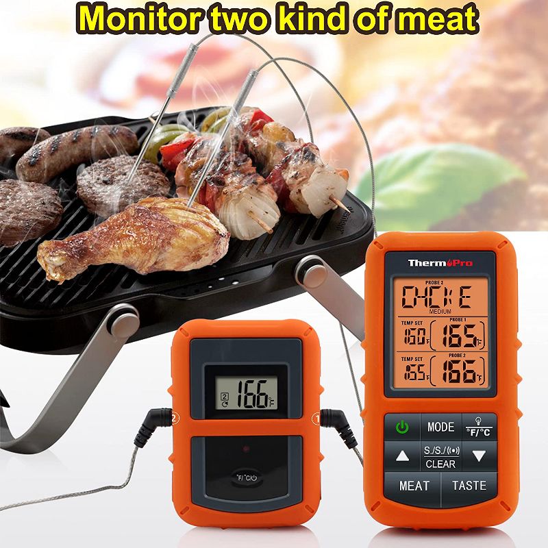 ThermoPro TP20BW Remote Meat Thermometer with Large LCD Display and Dual Stainless steel probes for Grilling Smoker BBQ Thermometer, 5 of 9