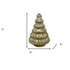 HomeRoots 7" Embossed Gold Glass Christmas Tree Sculpture - 3 of 4