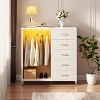 Besiost 45-In Rolling Dresser with Mirror, Closet Organizer with 5 Fabric Drawers and Charging Station - 2 of 4