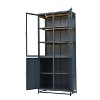 ORRD 180° Glass Display Cabinet with LED Lights, Steel Curio Cabinet for Living Room Kitchen Office,Black - 4 of 4