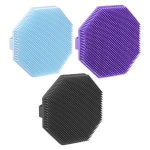 Unique Bargains Shower Silicone Body Scrubber 3 Pcs - 1 of 4