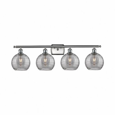 Athens Deco Swirl - 4 Light Bath Vanity In Industrial Style-11.25 Inches Tall and 36 Inches Wide