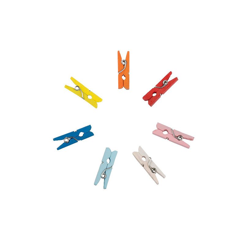JAM Paper Wood Clip Small Wood Clothespins Assorted Colors 40/Pack (230734407), 3 of 5