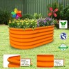 JUJABU 3-Pack Raised Garden Beds – 40"x24"x18" Oval Galvanized Planters for Veggies, Flowers & More - 3 of 4