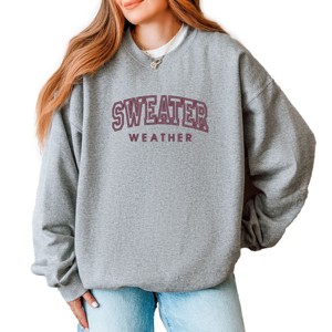 Simply Sage Market Embroidered Sweater Weather Sweatshirt - 1 of 4