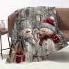 Lomsoe Christmas Gray & Red Snowman Print Flannel Blanket - All Seasons Soft and Warm Throw Blanket for Bed, Napping, Camping, Travel, Office - 2 of 4