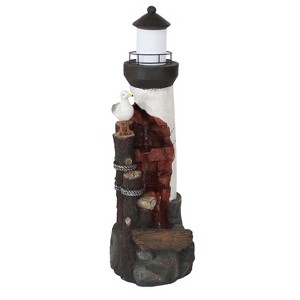 Sunnydaze 36"H Electric Polyresin Gull's Cove Lighthouse Outdoor Water Fountain with LED Light - 1 of 4