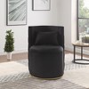 Dsvimoy Accent Chair 360 Degree Swivel Chair with Storage and Gold Base for Living Room, Black, 31"*24.5"*23" - 3 of 4