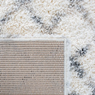 Fontana Gray and Ivory Shag Runner Rug 2'3" x 6'
