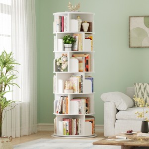 Besiost Rotating Bookcase, 360 Display Corner Bookshelf for Small Space - 1 of 4