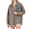 Women's Denim Oversized Boxy Fit Shirt Jacket - mittoshop - 2 of 4