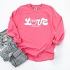 S.W.Smiley Love Cursive - Women's Garment Dyed Long Sleeve Graphic T-Shirt - 3 of 4