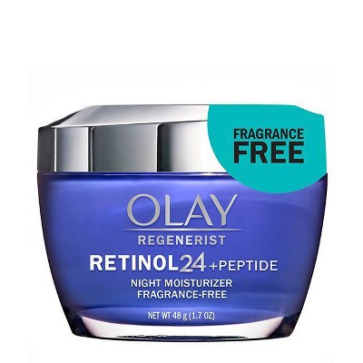 Olay Regenerist Retinol 24 + Peptide Night Face Moisturizer Cream Fragrance-Free - 1.7oz