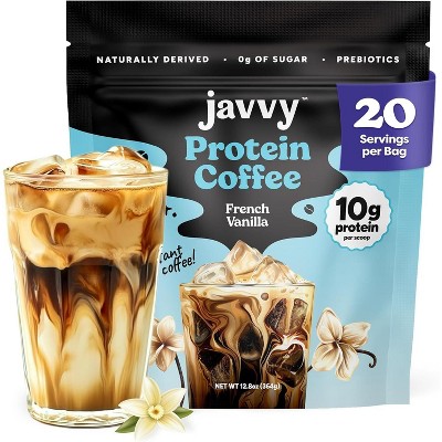 Javvy Protein Coffee - Premium Whey Protein & Instant Iced Coffee - 100% Arabica Coffee - Zero Artificial Flavors & Sweeteners, 20 Servings