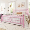 Allewie Metal Platform Bed Frame with Victorian Vintage Headboard and Footboard/Mattress Foundation/Under Bed Storage/No Box Spring Needed/Noise-Free/Easy Assembly - 3 of 4