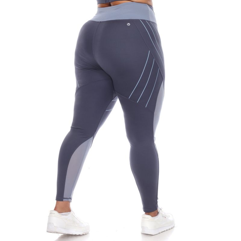 White Mark - Plus Size High-Waist Reflective Piping Fitness Leggings, 3 of 5