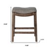 HomeRoots 26" Gray and Brown Fabric and Solid Wood Backless Counter Height Bar Chair - 3 of 4
