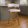 HomeRoots 26" White and Gold Faux Leather and Stainless Steel Low Back Counter Height Swivel Bar Chair - 2 of 4