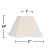 Springcrest Beige Linen Large Square Lamp Shade 7" Top x 17" Bottom x 13" Slant x 12" High (Spider) Replacement with Harp and Finial - 4 of 4