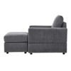 57" Corduroy Chaise Lounge Chair with Ottoman and Pillow - 4 of 4