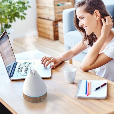 Serenity Whisper 6'' White Ultrasonic Aromatherapy Oil Diffuser
