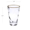 Classic Touch Set of 6 Pebble Glass Glass Water Tumblers with Gold Rim - 3 of 3