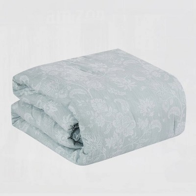 Home Mart Goods 7 Piece Blue Floral Modern Comforter Set Soft Bedding — фото 5