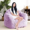 Plush Rabbit Velvet Bean Bag Chair, Ultra Soft Accent Chair with High-Resilience Sponge Fill, 320GSM Polyester Lounge Chair for Living Room, Apartment - 4 of 4