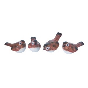 Transpac Small Resin Sweet Brown Bird Set of 4 Spring Home Decorations - 1 of 1