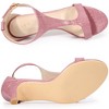 Allegra K Women's T-Strap Buckle Closure Embossed Kitten Heel Sandals - 4 of 4