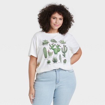 Women's Plus Size Cactus Grid Short 