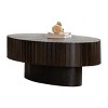 Vintage Coffee Table,Coffee Table In living Room,Coffee Table With Handcrafted Relief Sturdy Pedestal,Olive-Shaped Coffee Table -Maison Boucle - 4 of 4