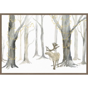 Amanti Art 33"x23" Christmas Forest Landscape by Tara Reed Framed Canvas Wall Art Print - 1 of 4