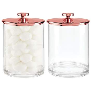 2ct mDesign Tall Kitchen Apothecary Airtight Canister Jars 2 Pack Clear/Chrome